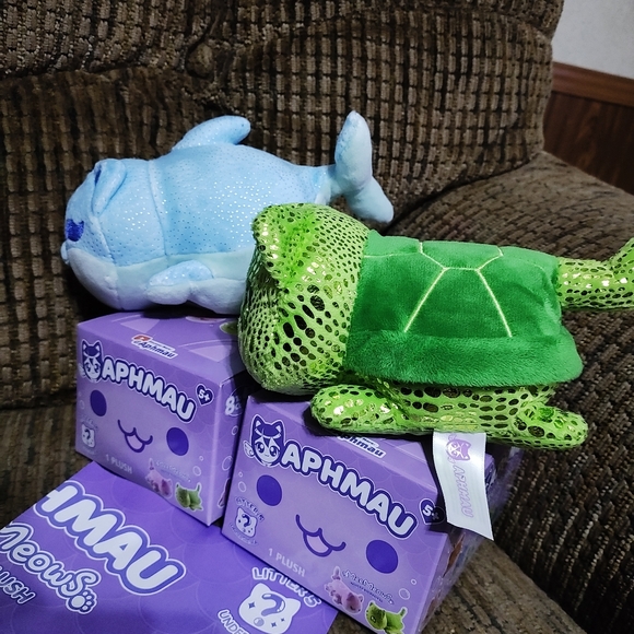 Aphmau MeeMeows Cat Plushes Rare Turtle Cat Common Dolphin Cat Series 5 Open Box - Picture 6 of 8